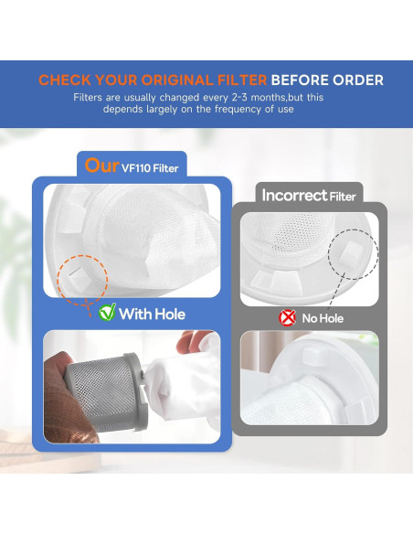 Paquete de 6 Filtros VF110 Aliddle para Aspiradora Black and Decker