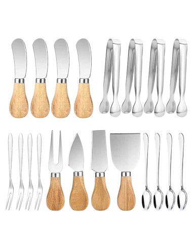 Juego de 20 Piezas de Cuchillos para Queso Linwnil