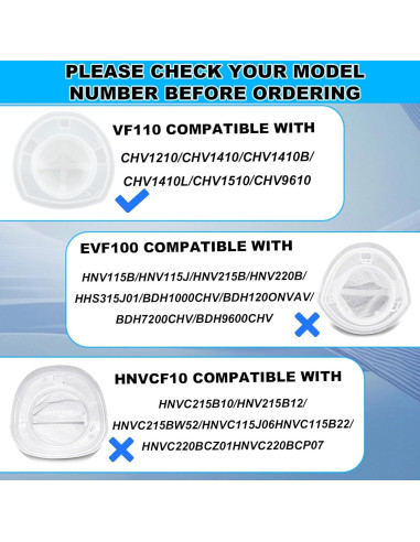 6 Filtros de Reemplazo para Aspiradora Black and Decker