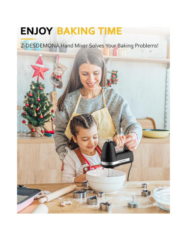 Mezclador de Mano Eléctrico Z-DESDEMONA 300W 5 Velocidades Turbo