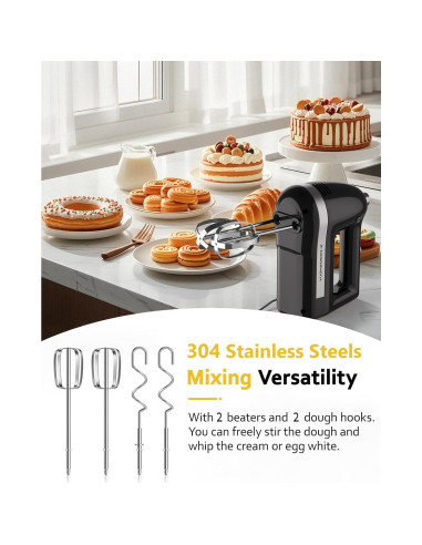 Mezclador de Mano Eléctrico Z-DESDEMONA 300W 5 Velocidades Turbo