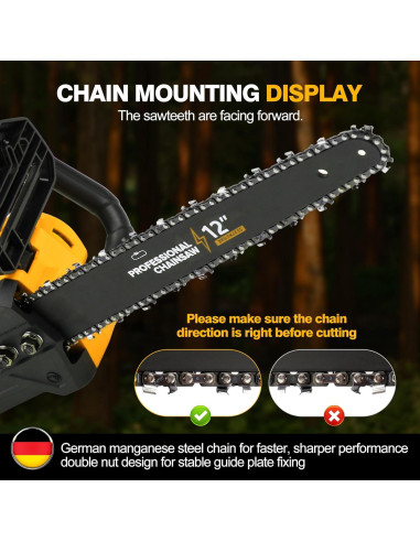 Motosierra Eléctrica Sin Escobillas 30 cm Dewalt 20V/60V