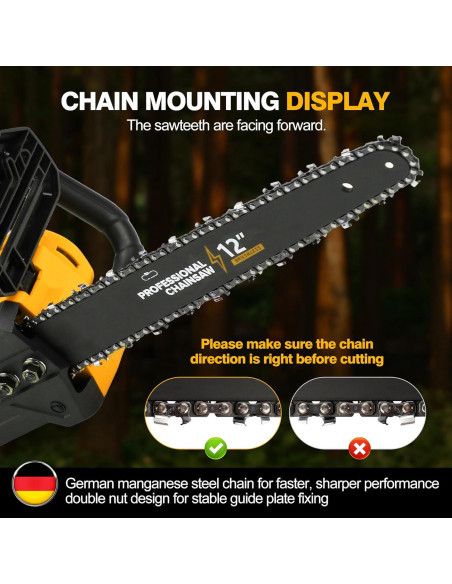Motosierra Eléctrica Sin Escobillas 30 cm Dewalt 20V/60V