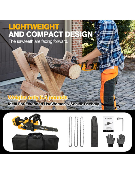 Motosierra Eléctrica Sin Escobillas 30 cm Dewalt 20V/60V