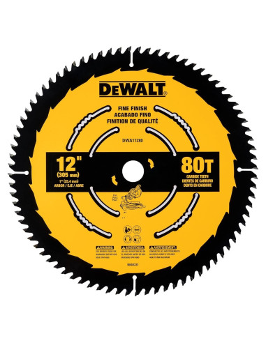 Hoja de Sierra Circular DEWALT 30.48 cm 80T Acabado Fino DWA11280