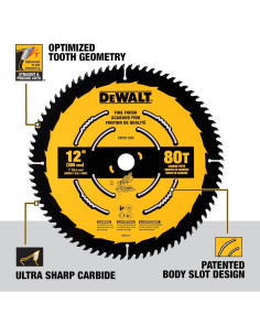 Hoja de Sierra Circular DEWALT 30.48 cm 80T Acabado Fino DWA11280 2