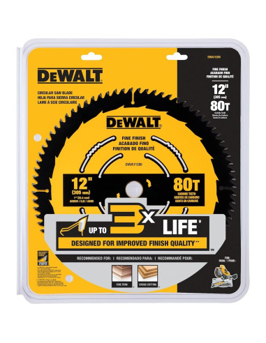 Hoja de Sierra Circular DEWALT 30.48 cm 80T Acabado Fino DWA11280