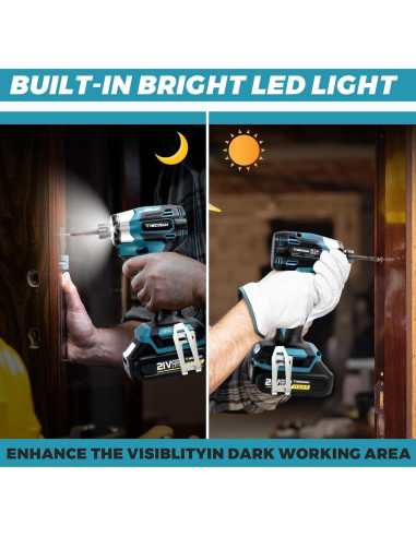 Destornillador de Impacto HECUSAM 350 N.m Inalámbrico 2 Baterías