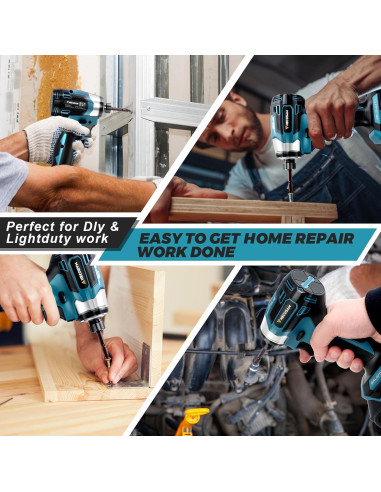 Destornillador de Impacto HECUSAM 350 N.m Inalámbrico 2 Baterías