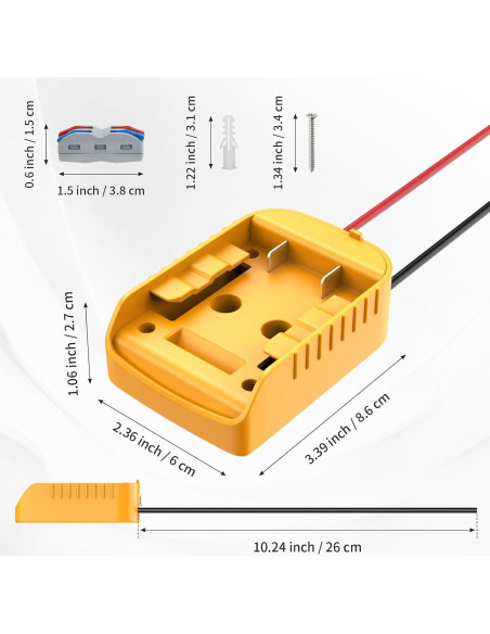 Adaptador de Batería Kzreect 20V con Interruptor y Protección