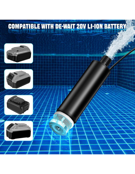 Bomba de Agua Portátil OGJUNX 500GPH para Batería Dewalt 20V
