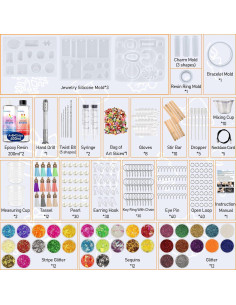Kit de Resina IGaiety para Joyería - 278 Piezas, Moldes y Accesorios 2