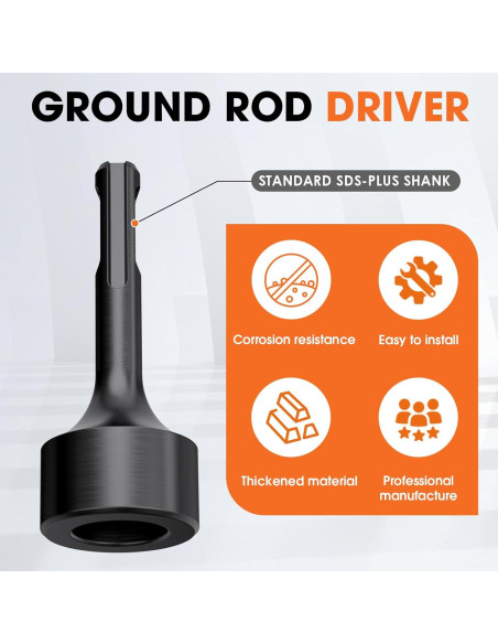 Adaptador Conductor Varilla Tierra Dolenor SDS Plus 7.94 cm