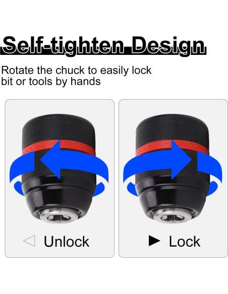 Chuck de Taladro Sin Llave YWBL-WH 1/2" Autoajustable 1-13mm