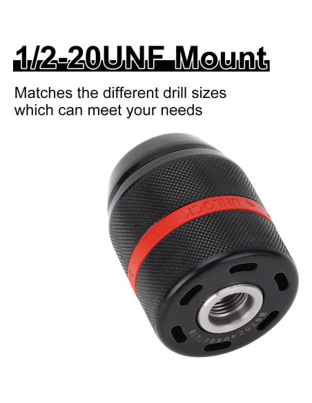 Chuck de Taladro Sin Llave YWBL-WH 1/2" Autoajustable 1-13mm