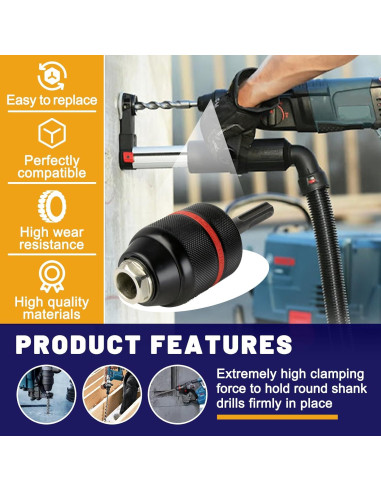 Mandril Sin Llave 3 Garras Bosch 1/2" SDS Plus - Perforación