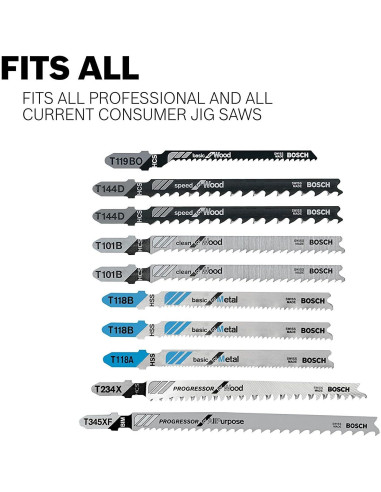 Hojas de Sierra de Calar Bosch T321AF3 13.3 cm 21 TPI Metal - 3 Piezas