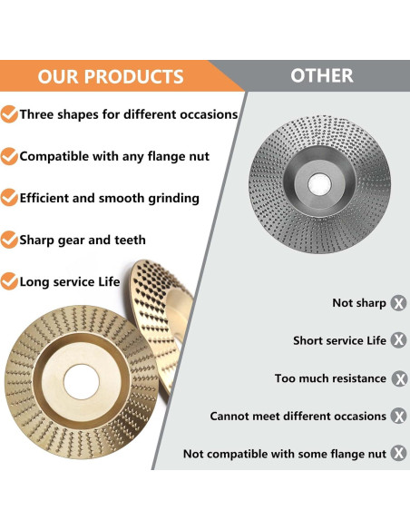 Juego de Discos de Tallado WHLLING 4 Piezas para Amoladora 10cm
