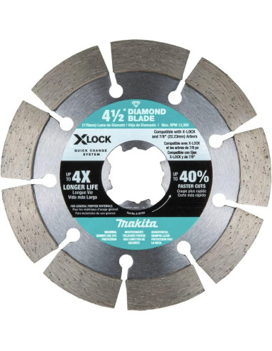 Cuchillas de Diamante Makita E-12647 X-Lock 4-1/2" 3 pzas