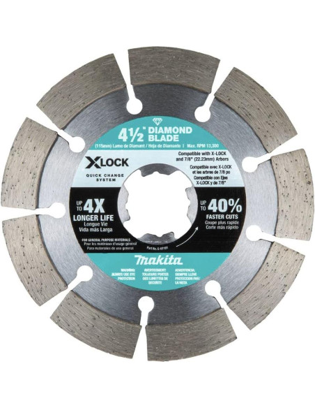 Cuchillas de Diamante Makita E-12647 X-Lock 4-1/2" 3 pzas Cuchillas de Diamante Makita E-12647 X-Lock 4-1/2" 3 pzas