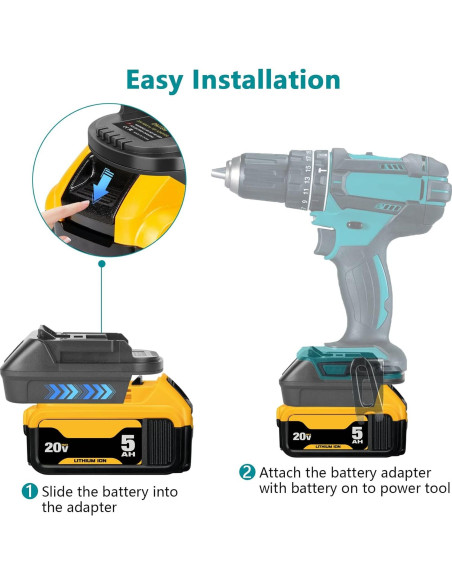 Adaptador de Batería KUNLUN DM18M para Makita 18V con USB