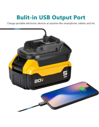 Adaptador de Batería KUNLUN DM18M para Makita 18V con USB