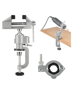 Morsa de Mesa ZTUKOMN 2 en 1 Rotación 360 Aluminio 7.62 cm