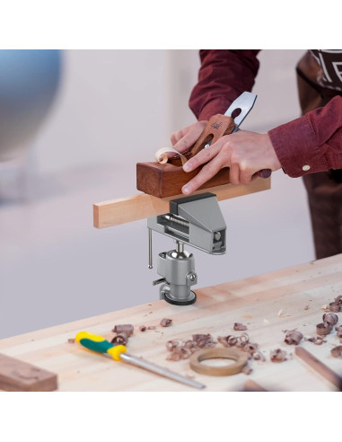 Morsa de Mesa ZTUKOMN 2 en 1 Rotación 360 Aluminio 7.62 cm