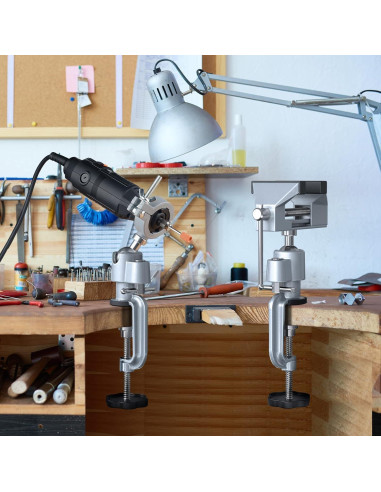 Morsa de Mesa ZTUKOMN 2 en 1 Rotación 360 Aluminio 7.62 cm