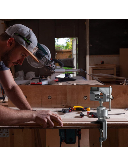 Morsa de Mesa ZTUKOMN 2 en 1 Rotación 360 Aluminio 7.62 cm