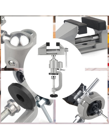 Morsa de Mesa ZTUKOMN 2 en 1 Rotación 360 Aluminio 7.62 cm