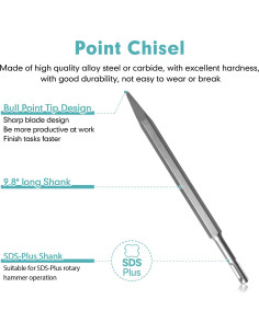 Juego de Cinceles SDS-Plus YOSIGHT 4 Piezas Carburo 2