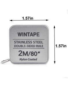 Cinta Métrica Cuadrada Retráctil VAXATO 2m Doble Cara Nylon 2
