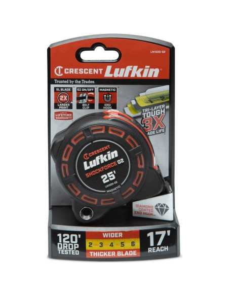 Cinta Métrica Magnética Shockforce G2 Crescent Lufkin 7.62m