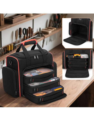 Bolsa de Herramientas Marscamd con 3 Estuches Removibles Negra