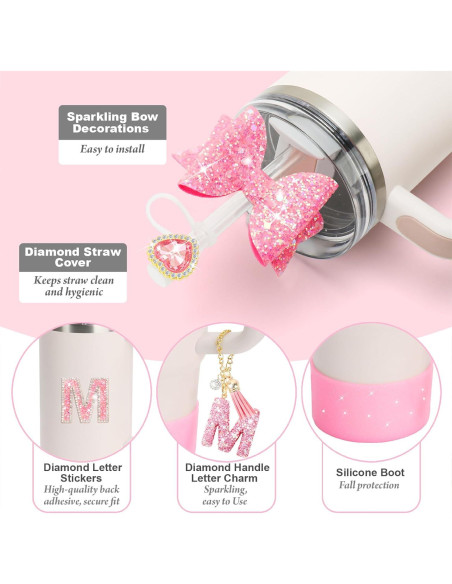 Conjunto de Accesorios Brillantes Nuozme para Taza Stanley 5 Piezas