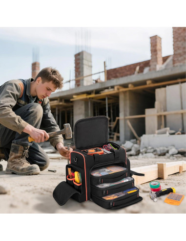 Bolsa de Herramientas Marscamd con 3 Estuches Removibles Negra