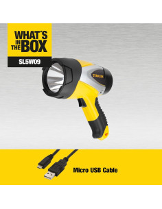 Linterna LED STANLEY SL5W09 1000 Lúmenes Recargable 2