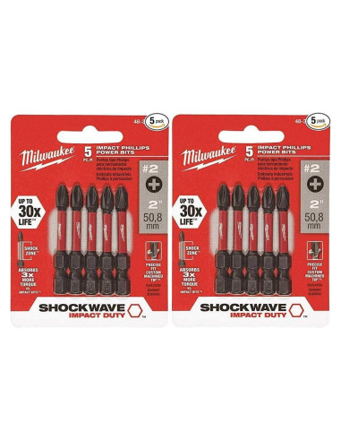 Broca de Poder Milwaukee 48-32-4602 2" Hexagonal Phillips Paquete 10