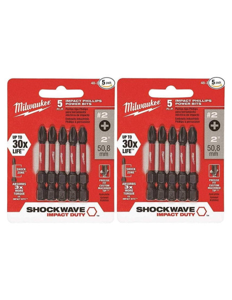 Broca de Poder Milwaukee 48-32-4602 2" Hexagonal Phillips Paquete 10