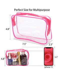 10 Bolsas Cosméticas Transparentes Tbestmax Portátiles 19x10 cm 2