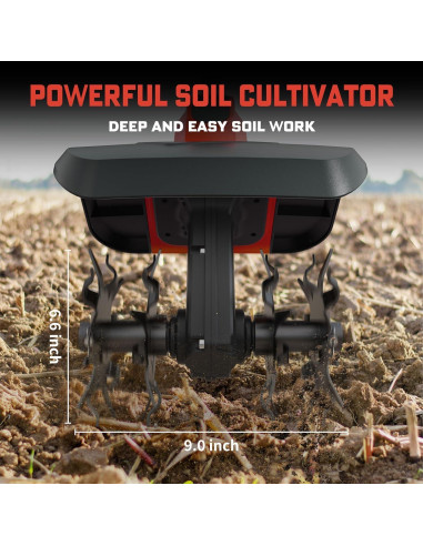 Cultivador Eléctrico Inalámbrico NAOKEV 18V 300W 360RPM