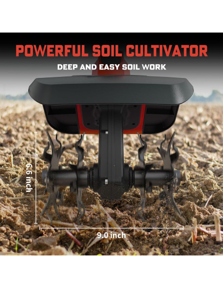 Cultivador Eléctrico Inalámbrico NAOKEV 18V 300W 360RPM