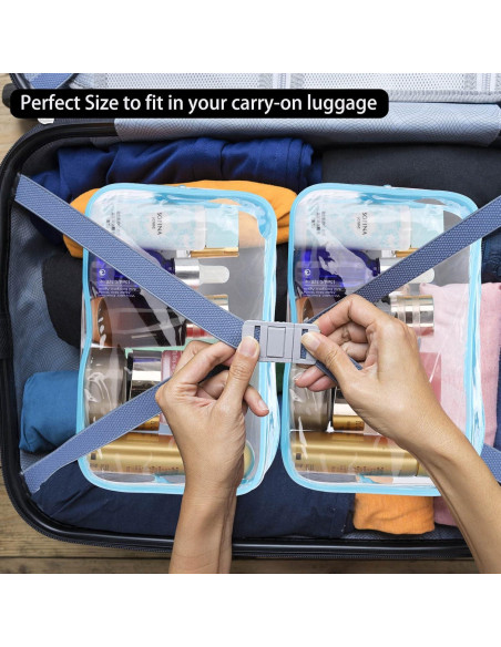 10 Bolsas Cosméticas Transparentes Tbestmax Portátiles 19x10 cm