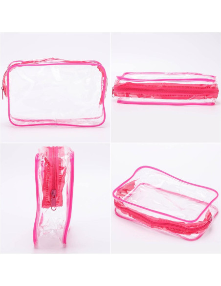10 Bolsas Cosméticas Transparentes Tbestmax Portátiles 19x10 cm