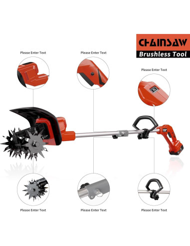 Cultivador Eléctrico Inalámbrico NAOKEV 18V 300W 360RPM