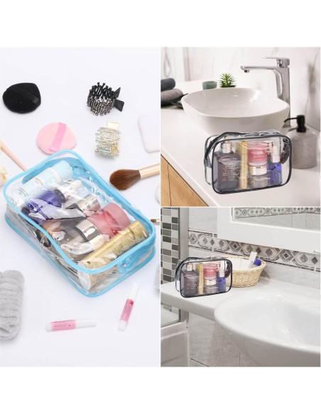 10 Bolsas Cosméticas Transparentes Tbestmax Portátiles 19x10 cm