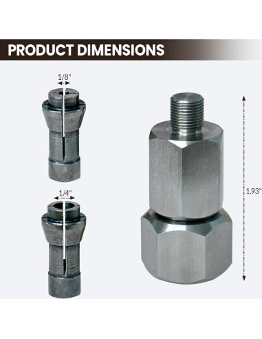 Adaptador de Mandril M9 para Pulidores Milwaukee M12 - 2 Mandriles