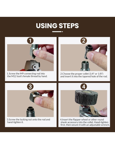 Adaptador de Mandril M9 para Pulidores Milwaukee M12 - 2 Mandriles