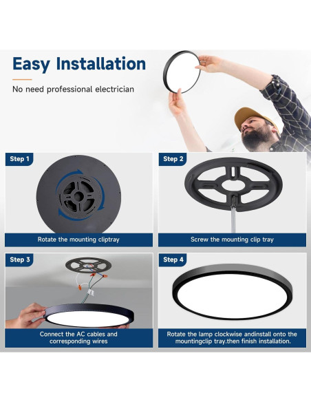 Lámpara de Techo LED 15W Ultra Delgado 7.5" 5 Colores WKONCLDY